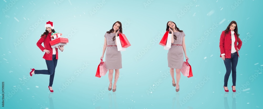 Poster composite image of different elegant brunettes