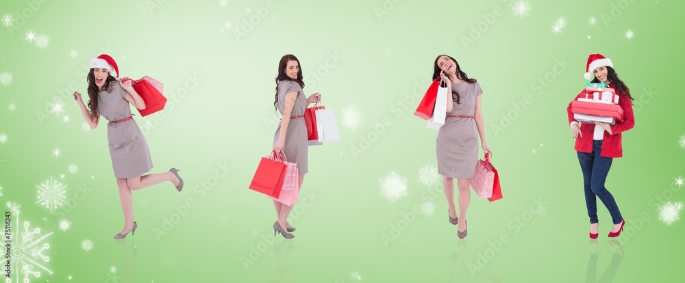 Poster Composite image of different elegant brunettes
