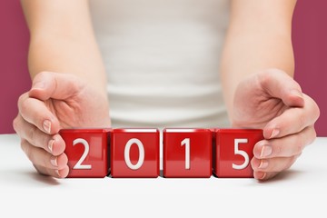 Composite image of hands presenting