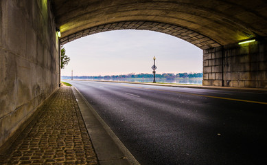 Tunnel on a road along the Potomac River in Washington, DC.