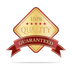 Luxury gold and red quality shields label