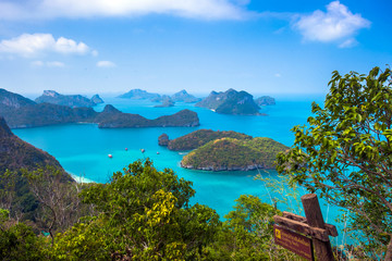 View from mountain on  Angthong Marine National Park