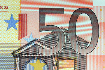Closeup of the Euro currency money note