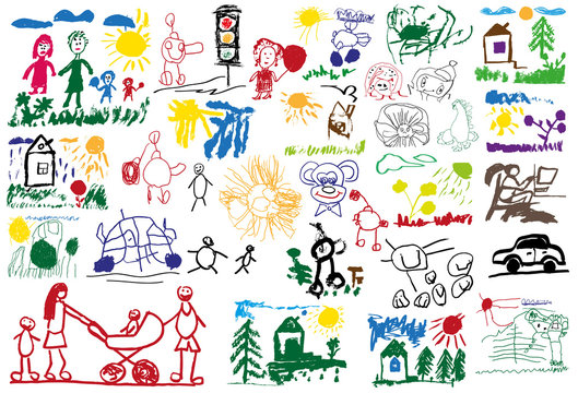 stylized children's drawings