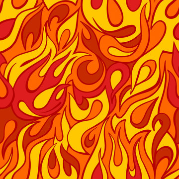 Fire Flame Seamless Pattern