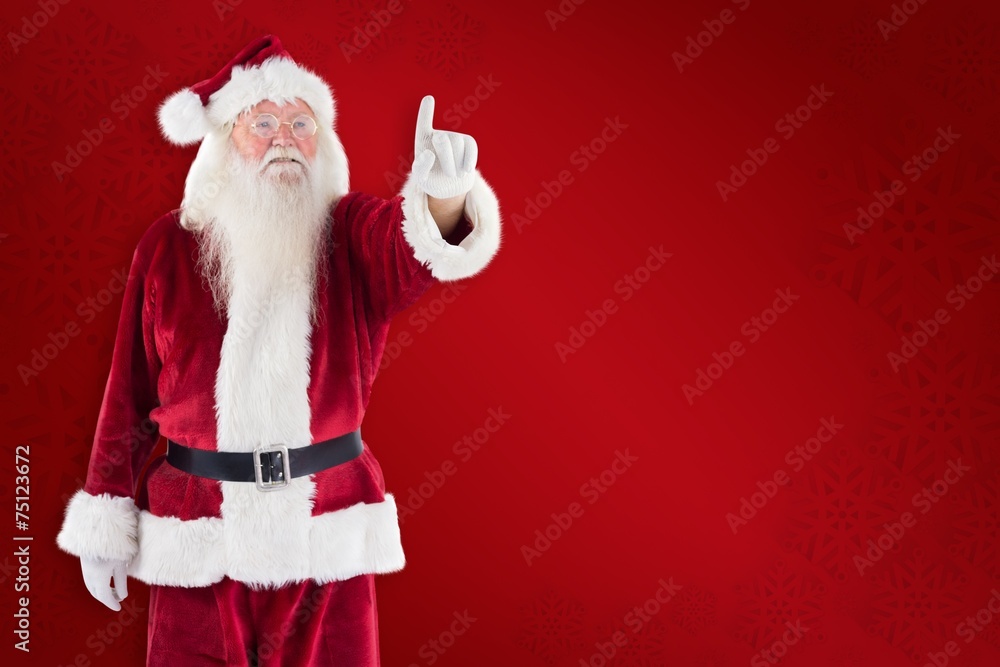Aufkleber composite image of santa claus points at something