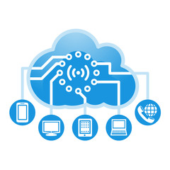 Cloud, computing, service illustration.
