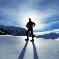 man winter silouhette