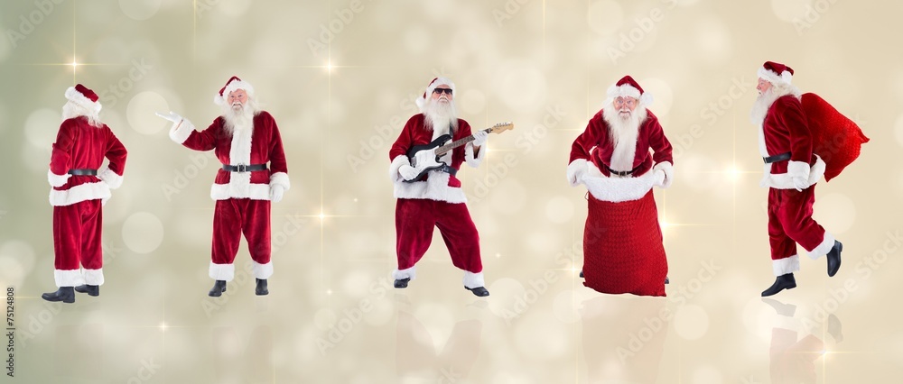 Aufkleber composite image of different santas