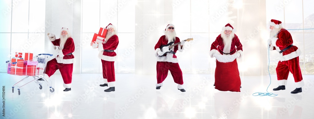 Aufkleber Composite image of different santas