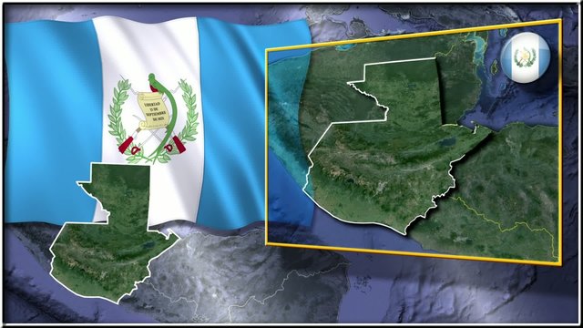 Guatemala flag and map animation