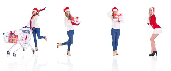 Composite image of different festive blondes