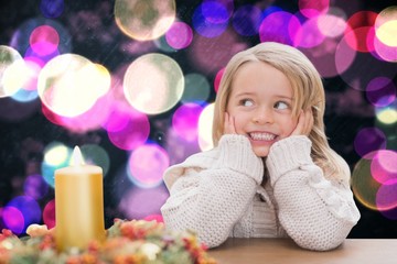 Composite image of cute little girl