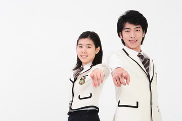 스튜디오 안의 고등학생