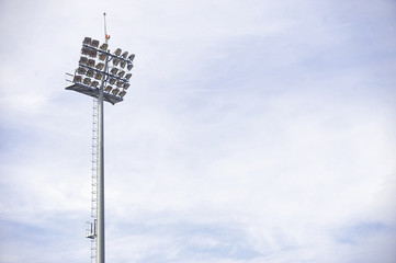 Stadium spotlights on daytime