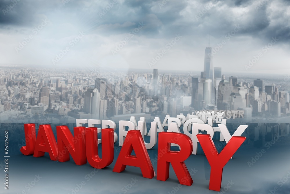 Poster composite image of list of months