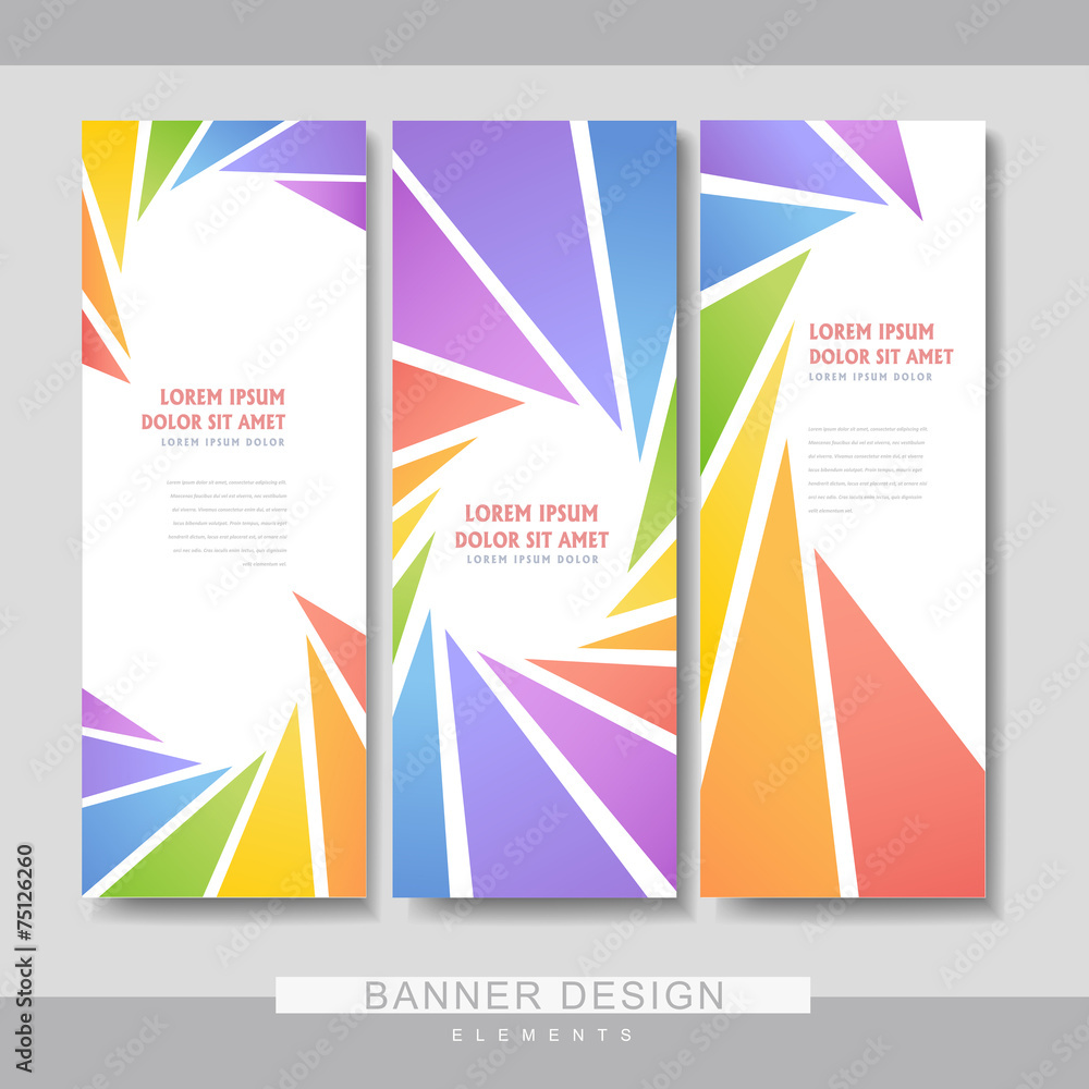 Wall mural colorful banner brochure template design