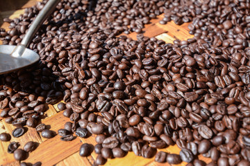 roasted coffee beans, can be used as a background 