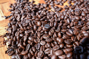 roasted coffee beans, can be used as a background