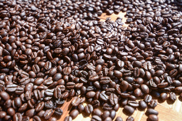 roasted coffee beans, can be used as a background