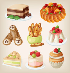Set of traditional italian desserts