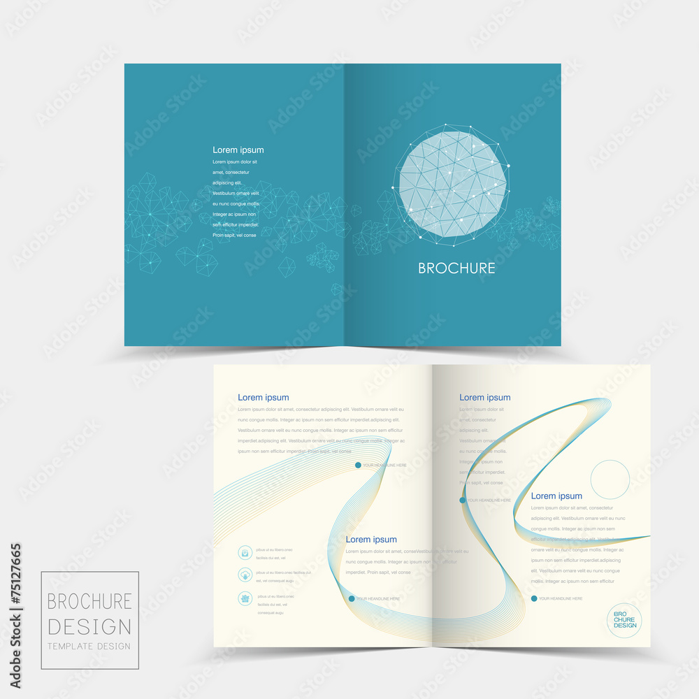 Wall mural abstract template half-fold brochure