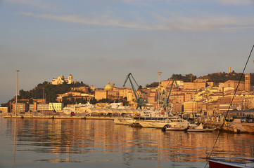 Beautiful Italian port embankment , Ancona, Marche