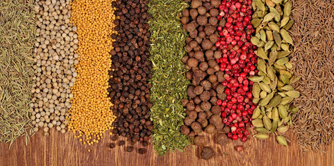 Background of different spices