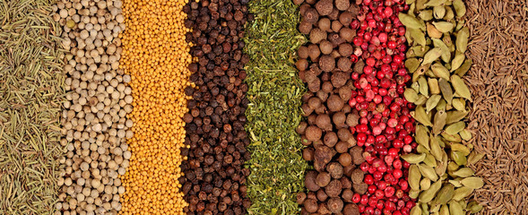 Background of different spices