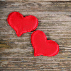 Fototapeta premium Two red hearts