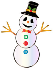 Snowman isolated on white