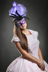 Obraz premium Beautiful woman ready for Venice carnival