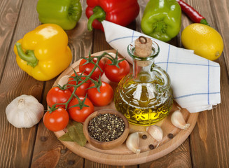 olive oil and vegetables