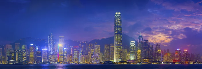 Fotobehang Hong Kong-panorama. © rudi1976