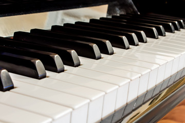 closeup of a piano keyboard