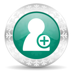 add contact green icon, christmas button