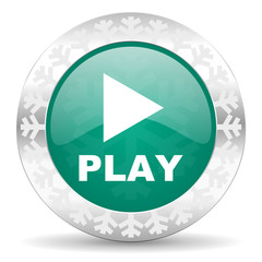 play green icon, christmas button