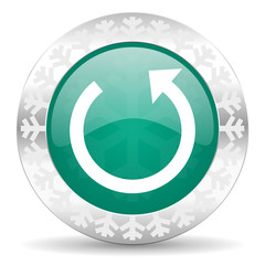 rotate green icon, christmas button, reload sign