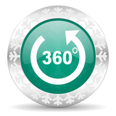 panorama green icon, christmas button