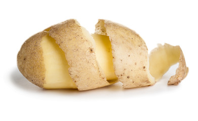 Raw potato with cutting peel