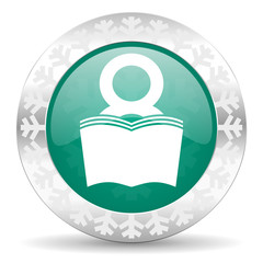 book green icon,  reading room sign, bookshop symbol