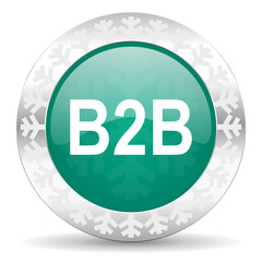 b2b green icon, christmas button