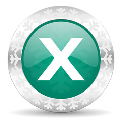 Obraz premium cancel green icon, christmas button