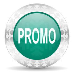 promo green icon, christmas button
