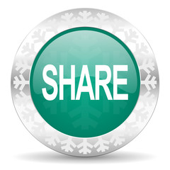 share green icon, christmas button