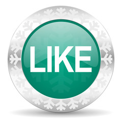 like green icon, christmas button