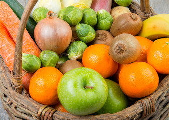 Naklejka na ściany i meble fruit and vegetable basket