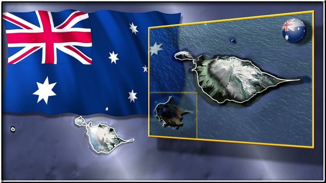 Heard and McDonald Islands flag and map animation