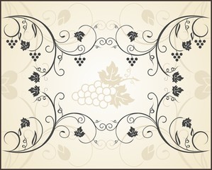 retro engraving of grapevine