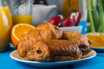 Fresh baked croissant for continental breakfast